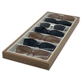 7 Slots Dark Wood Color Sunglasses Eyewear Display Tray Organizer Holder