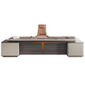 Top Sale Solid Wood Luxury Office Furniture Boss Desk Executive Desk and Chair Set With Side Cabinet