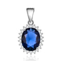 POLIVA 925 Sterling Silver Blue Sapphire Crystal Pendant & Charm Fashion Jewelry