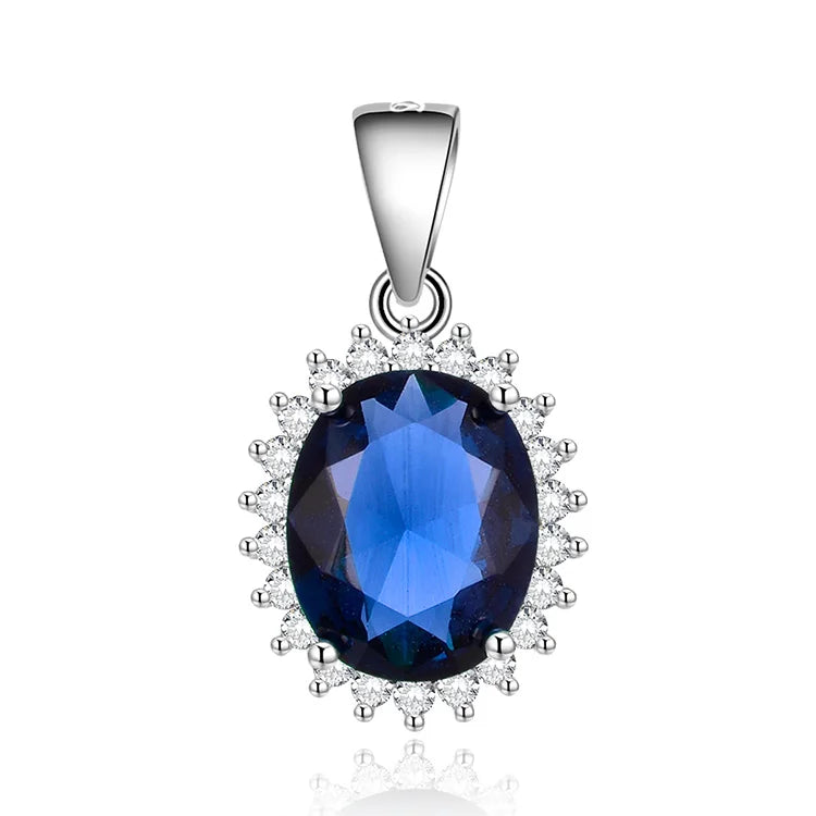 POLIVA 925 Sterling Silver Blue Sapphire Crystal Pendant & Charm Fashion Jewelry