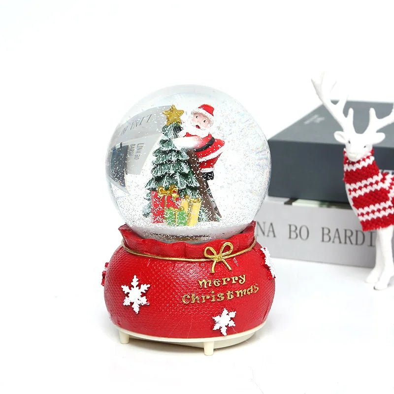 2025 New Design Resin Globe Christmas Ornament Xmas Tree Santa Snow Globes Glass Ball