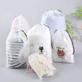 Custom Logo Matte Frosted PE EVA Plastic Drawstring Bag for Clothing Packaging Customizable