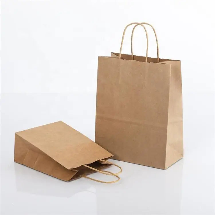 KUAIMA 21*11*27cm Durable square Bottom Kraft Paper Gift Bag Portable Eco-friendly Shopping Kraft Paper Packaging Bag