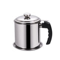 Leakproof Oil Pot Kitchen Oil Filter Pot Lid Household 304 Stainless Steel Silver Laser Engraving Metal Tea Pot Cookkiss LH-K09