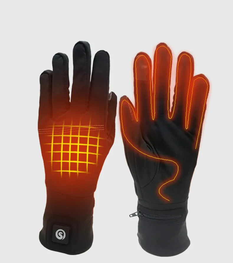 Winter USB Hand Warmer Electric Thermal Waterproof Heated Full Finger Ski Gloves with 3 Heat Settings for Women