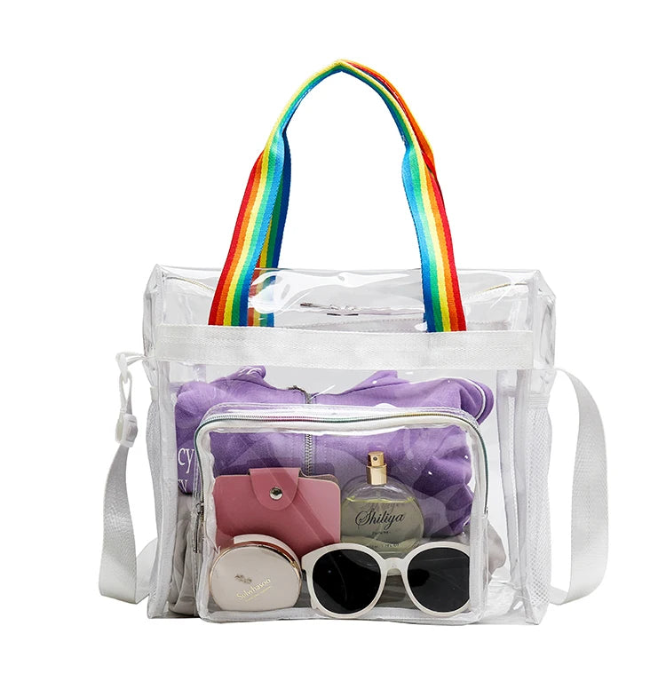 Waterproof Swimming Dry Wet Separate Fitness Large PVC Transparent Bag