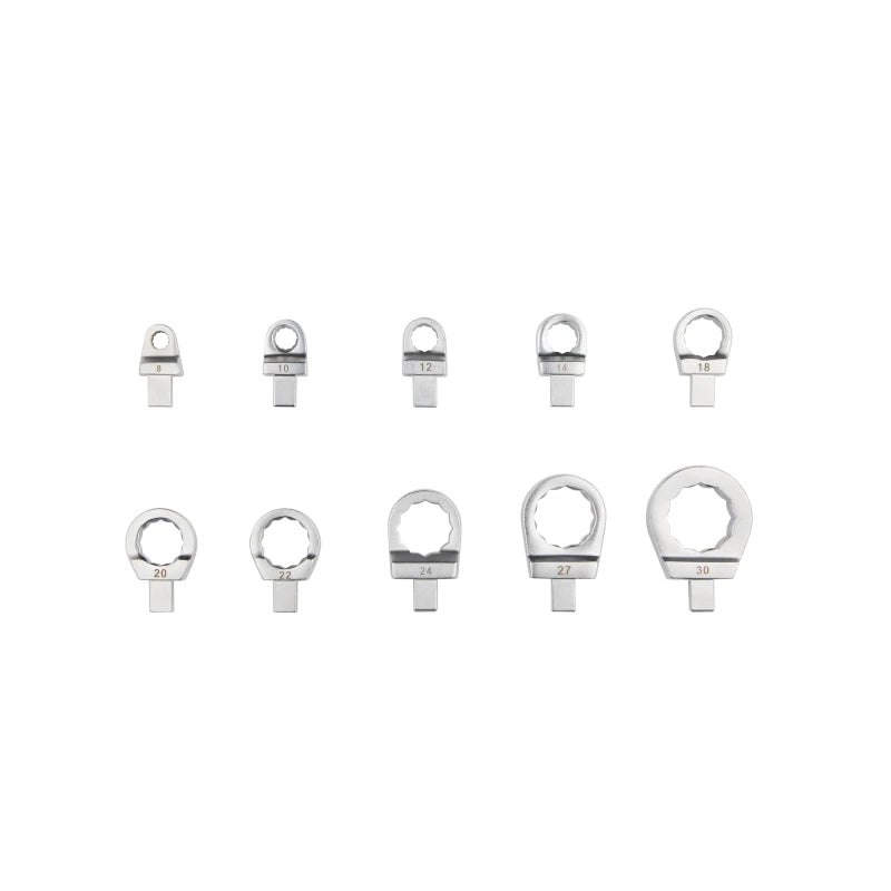 9*12mm Ring Insert Interchangeable Head Set 10-piece Plug Set 8-30mm CR-V Steel Used with a Interchangeable Wrench