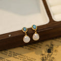 Elegant Fashion Earrings Jewelry S925 Silver Post Brass Plated Gold Earrings Freshwater Pearl Drop Earrings for Women