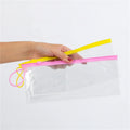 Transparent Pencil Stationery Pouch PVC Plastic Zip Lock Pencil Bag With Card Holder