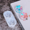 YS DIY Creative Love Cat Paw Light Bulb Silicone Mould Handmade BPA-Free Keychain Mold Crafts Family Decoration Candle Tools