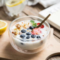 High Borosilicate Heat Resistant Double Glass Bowl Fruit Yogurt Baking Salad Bowl Microwave clear Heat Resistant Glass Bowl