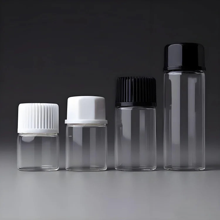 WOGU Free Sample Attar Glass Pot Serum Vials 1ml 2ml 3ml 5ml Thin Empty Skincare Cosmetic Packaging Essential Oil Glass Bottles