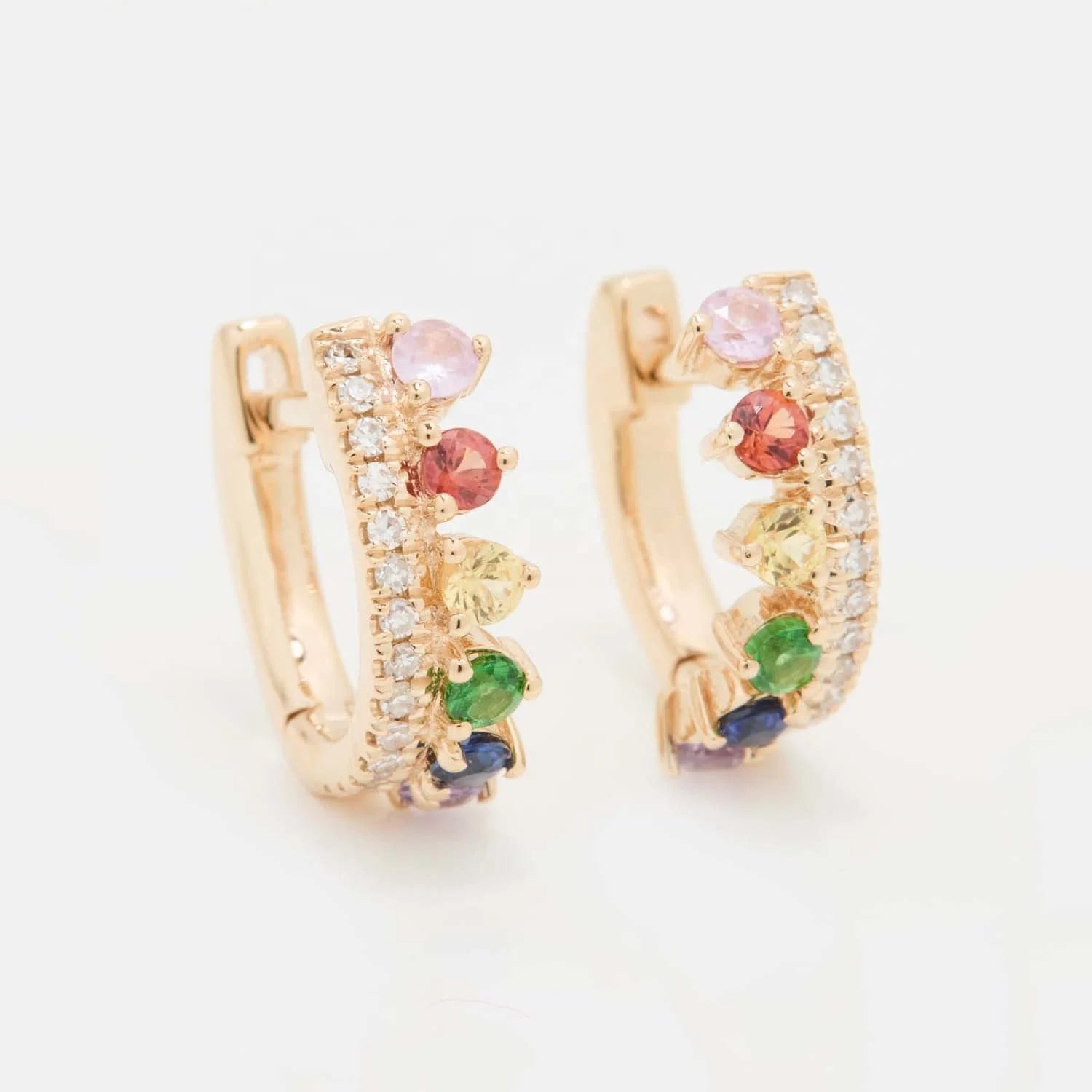 LOZRUNVE Sterling Silver 925 Jewellery Custom Colorful Huggie Hoop Earring