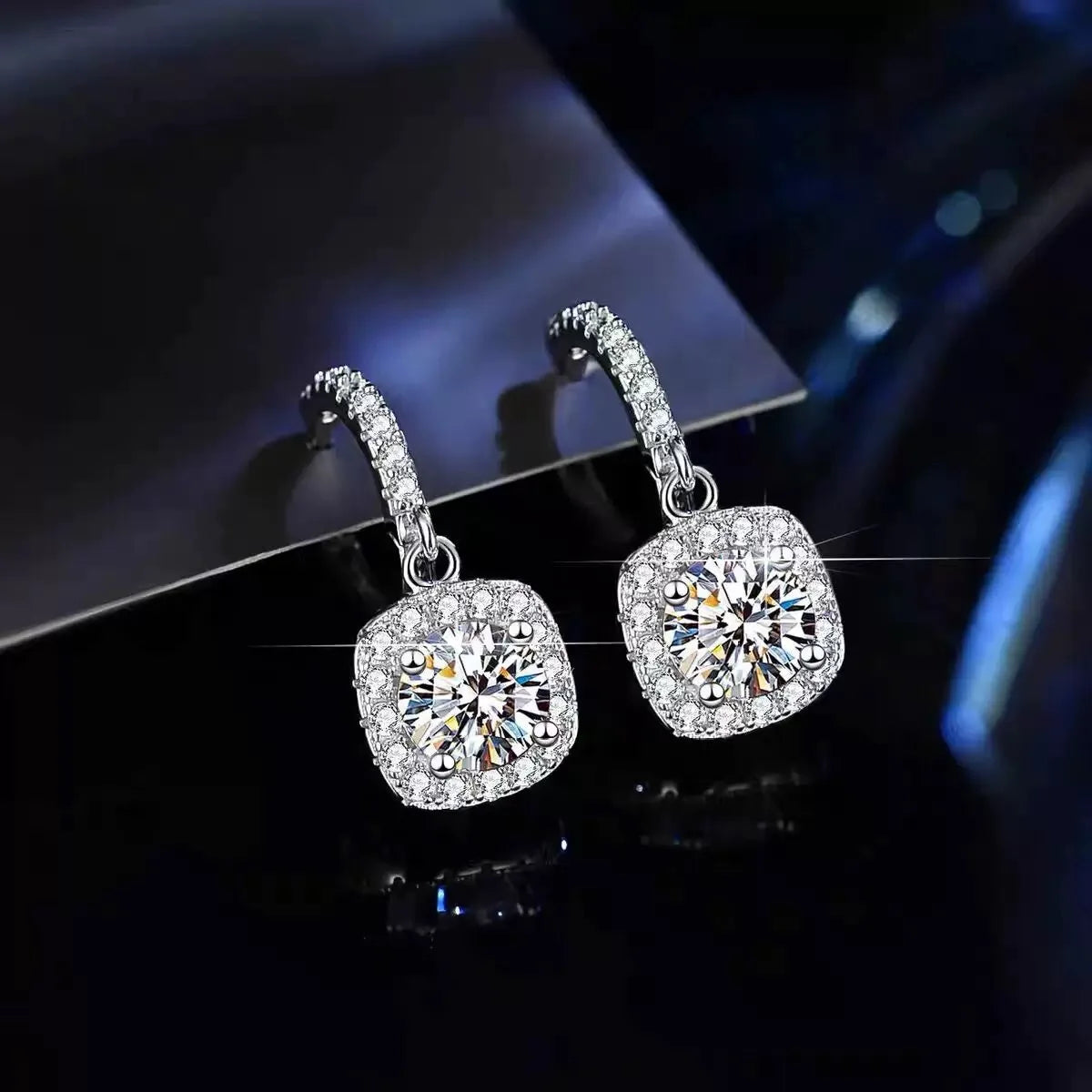 Wholesale New Trendy Dazzling Round Hoop Earrings Moissanite Earrings 925 Sterling Silver