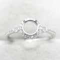 Sterling Silver 6*6mm Semi Mount Ring Empty Frame Blank Support Claw Setting S925 Base Holder Without Center Stone for DIY Inlay