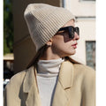 Winter Autumn New Arrival Krown Cashmere Soft 100% Merino Wool Unisex Striped Beanie Hat for Women Travel Common 110g 48-50cm