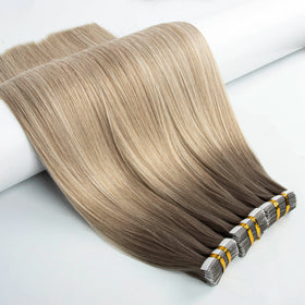 HonorHair Wholesale Tape in Hair Extention Natural 100% European Human Tape Hair Double Sided Blond Tape Hair Extensions