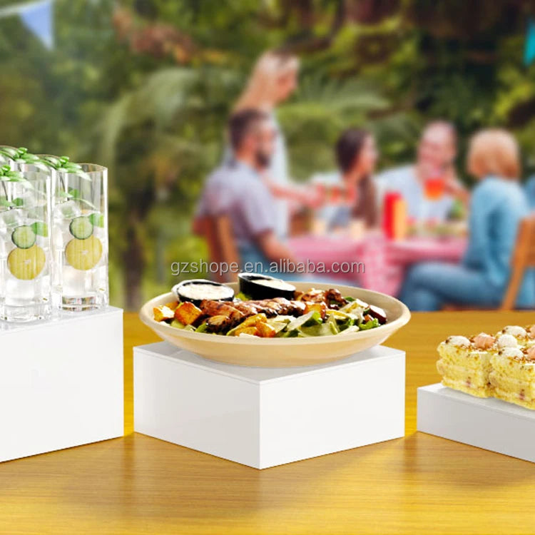 SHP Custom Wedding Cake Floor Pedestal Acrylic Plinth Square Clear Acrylic Plinth Display Stand For Acry large buffet risers