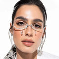 Gaby New Design Simple Stone Dangle Glasses Nose Bridge Nose Cuff CZ Non Piercing  Nose Clip Wholesale Body Jewelry
