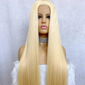 European Remy Hair Wig 8-40 Inches 613 Blonde Color Straight Virgin Raw Human Hair 13x4 Lace Front Wigs High Density