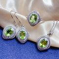 New Design Nigerian Luxury 925 Sterling Silver Natural Peridot Fine Jewelry Set Gold Plated for Party Occasions