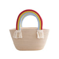 Supplier Large Straw Tote Bag Soft Cotton Rope Handmade Women's Beach Handbag with Two Handles Letter Decoration