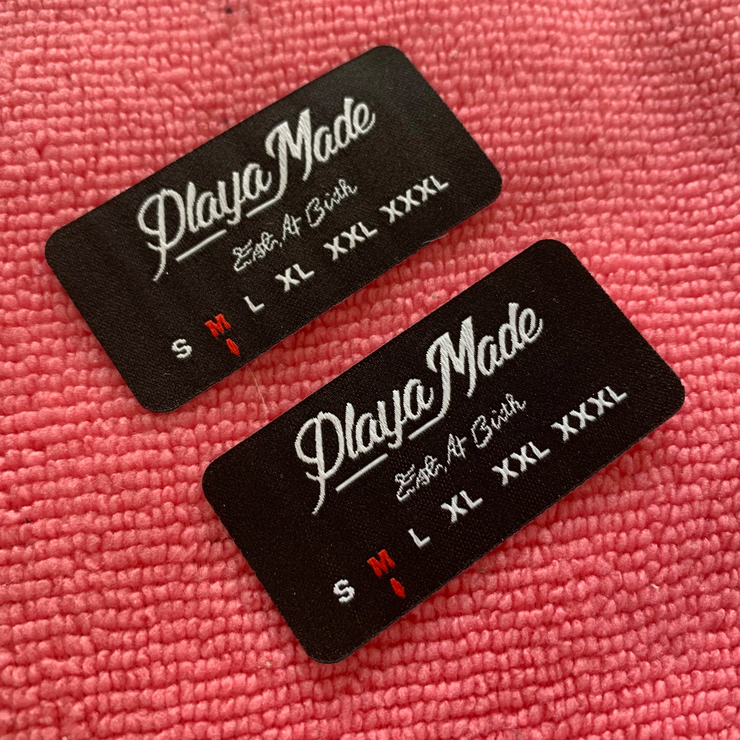 Laser Cut Shirt Clothing Label With Round Cornersoft Touch Woven Inside Label With Size Letters