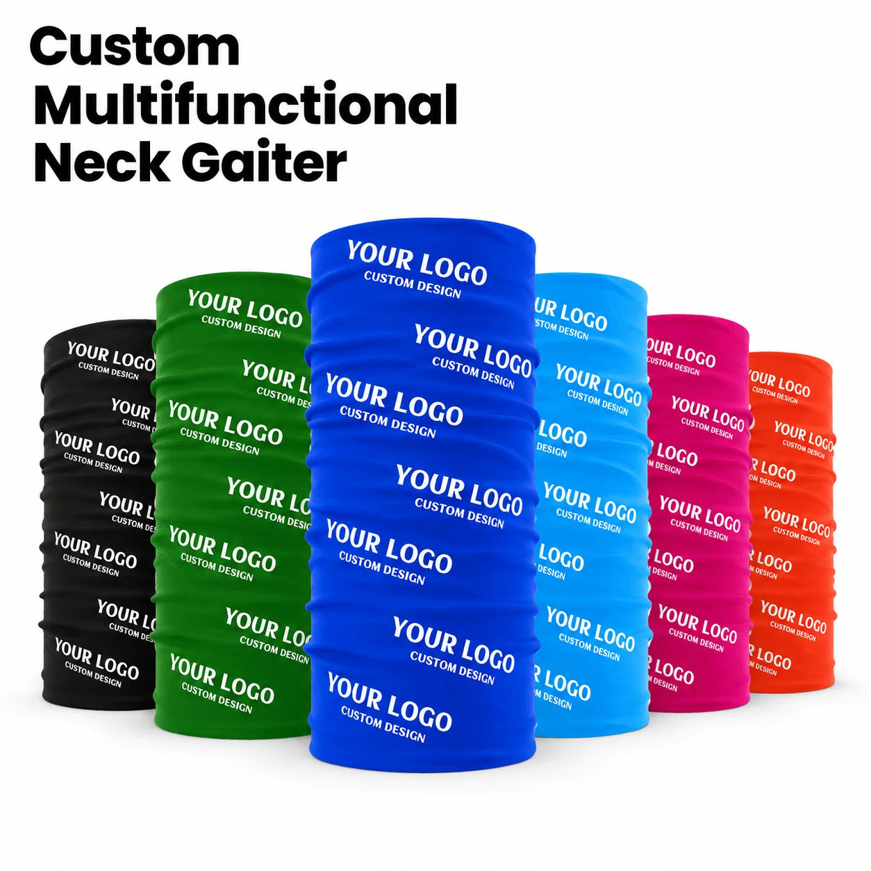 Custom Logo All Over Printed Multifunctional Breathable Seamless Headwear Neck Tube Snood Cycling Neck Gaiter Bandana Scarf