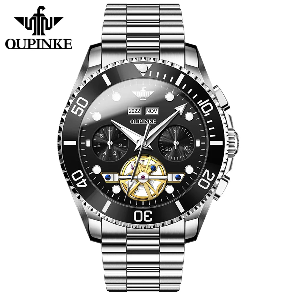 OUPINKE 3229 OEM Hot Selling Brand New Original  Automatic Stainless Steel Mechanical Clock Classic Waterproof Luminous Watch