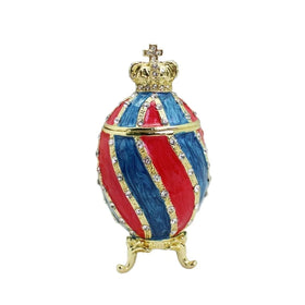 SHINNYGIFTS Handmade Trinket Box Metal Enamel Faberge Egg Jewelry Gift Box Wedding Favor