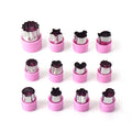 Factory Supply Mini 9pcs 12pcs Stainless Steel Cartoon Fruit Vegetable Cutter and Baking Cookie Mold Kids Tool