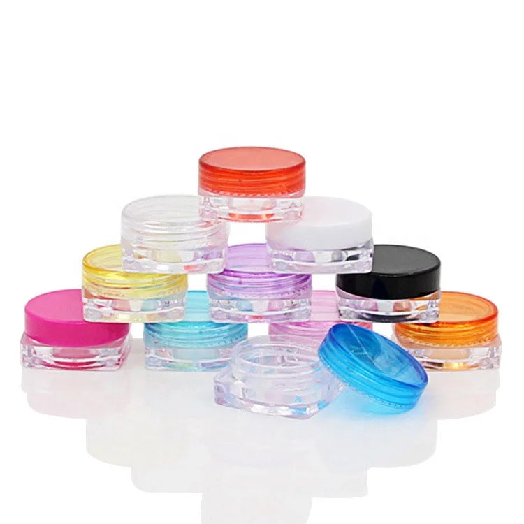 LZ Pack 100PCS Free Sample 3g 5g Mini Square Eye Face Cream Container Empty Jars for Creams