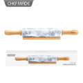 CHEFMADE Kitchen Baking Tool Marble Stone Rolling Pins WIth Base