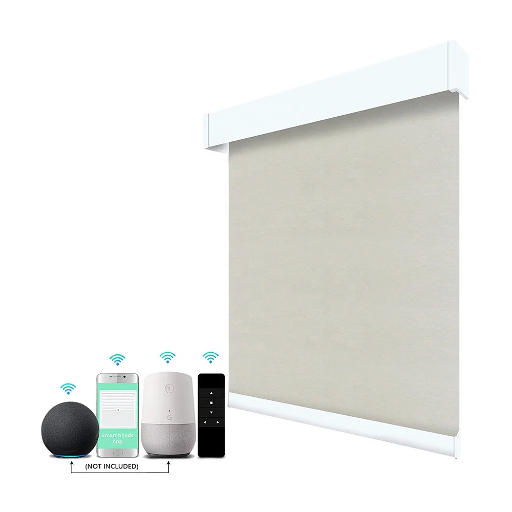 Zigbee Alexa Tuya Wifi Google Matter Electric Automatic Smart Remote Control Blackout Motorized Roller Shades Blinds for Window