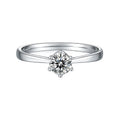 Classic Solid S925 Silver Solitiare VVS 5mm Moissanite Diamond Ring for Women Wedding Jewelry with Certificate Gra