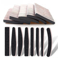 Custom Logo Black Sandpaper Emery Board Nail File Reusable 100 180 Grit Nail File