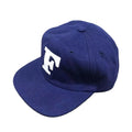 Blue Wool Melton Custom Felt Embroidery Logo Golf Hats Dad Hat Flat Brim Unstructured Baseball Cap With Leather Back Strap