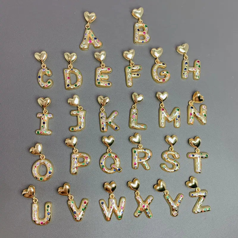 Exquisite Metal Crystal Zircon 26 Initial Letter Pendants Charms for Jewelry Making DIY Trendy Necklace Accessories