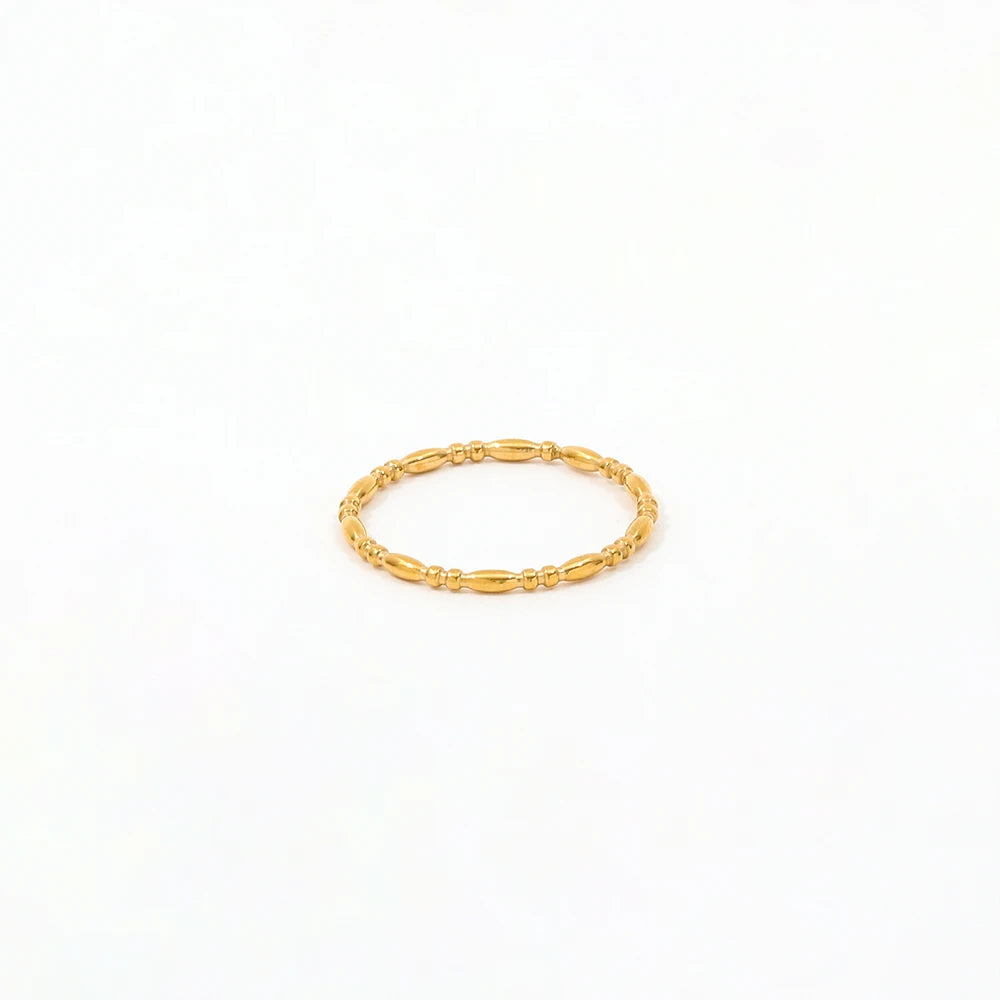 Fenny 18K Gold Plated Permanent Simple Beads Ring Trendy for Women Versatile Jewelry Stainless Steel Wholesale Jewelry