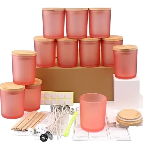 430ml Luxury Decorative Colored Glass Pillar Candle Holder Lid Option Brand New Factory Direct for Party Event Decor