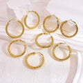Wholesale Thread Design Stainless Steel Round Shape 18K Gold Plated Hoop Earrings Trendy Hoop Earrings Statement Earrings