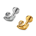 G23 ASTM F136 Titanium Swan Shape Nose Stud Earrings Zircon Inlay Labret 16G Ear Stud Ear Tragus Body Piercing Jewelry