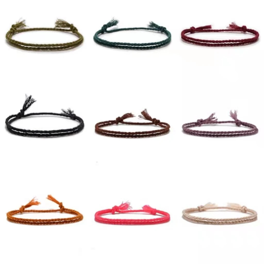 Tibetan Drawstring Bracelet Adjustable Colourful Cotton Rope String Bracelet Wholesale Woven Bracelet Cotton