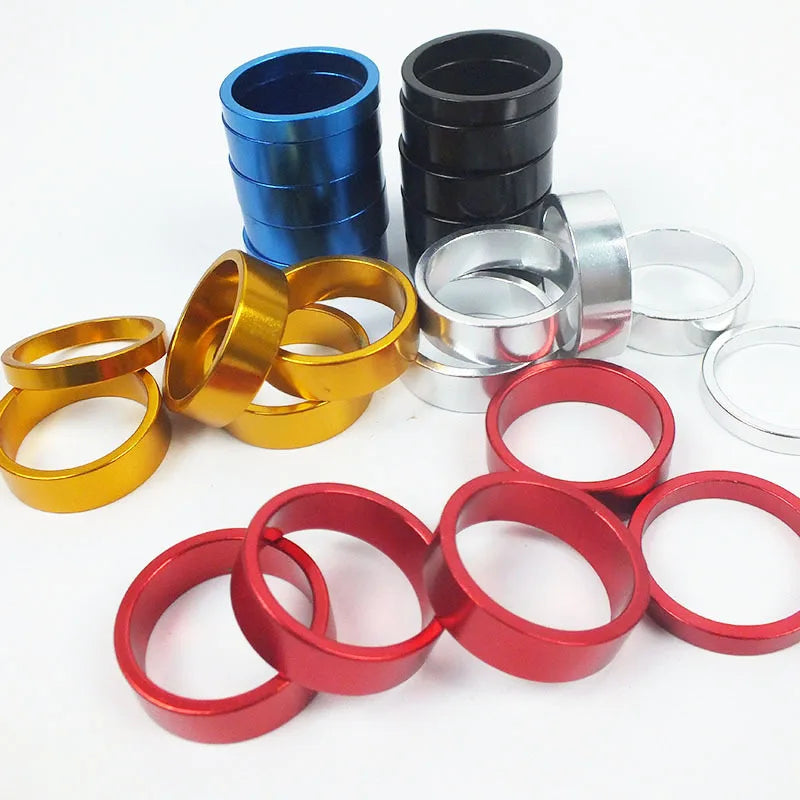 4pcs Aluminum Alloy Bike Headset Washer Mountain Bicycle Front Fork Spacer Stem Handlebar Spacers Ring Gasket MegaBDM