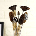 B0344 Wholesale Natural Dried Flower Cotton Pine Cone Lover Grass Eucalyptus Dried Flower Home Decoration Dried Fruit Collection