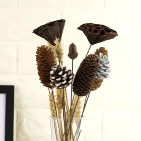 B0344 Wholesale Natural Dried Flower Cotton Pine Cone Lover Grass Eucalyptus Dried Flower Home Decoration Dried Fruit Collection