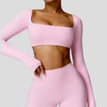 Lady's Lightweight Breathable Fitness Crop Top Quick Dry Gym T-Shirt with Removable Chest Pad for Yoga