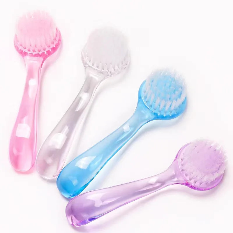 Long Handle Plastic Nail Dust Brush Acrylic Soft Scrub Manicure Cleaning Brush for Nail Arts