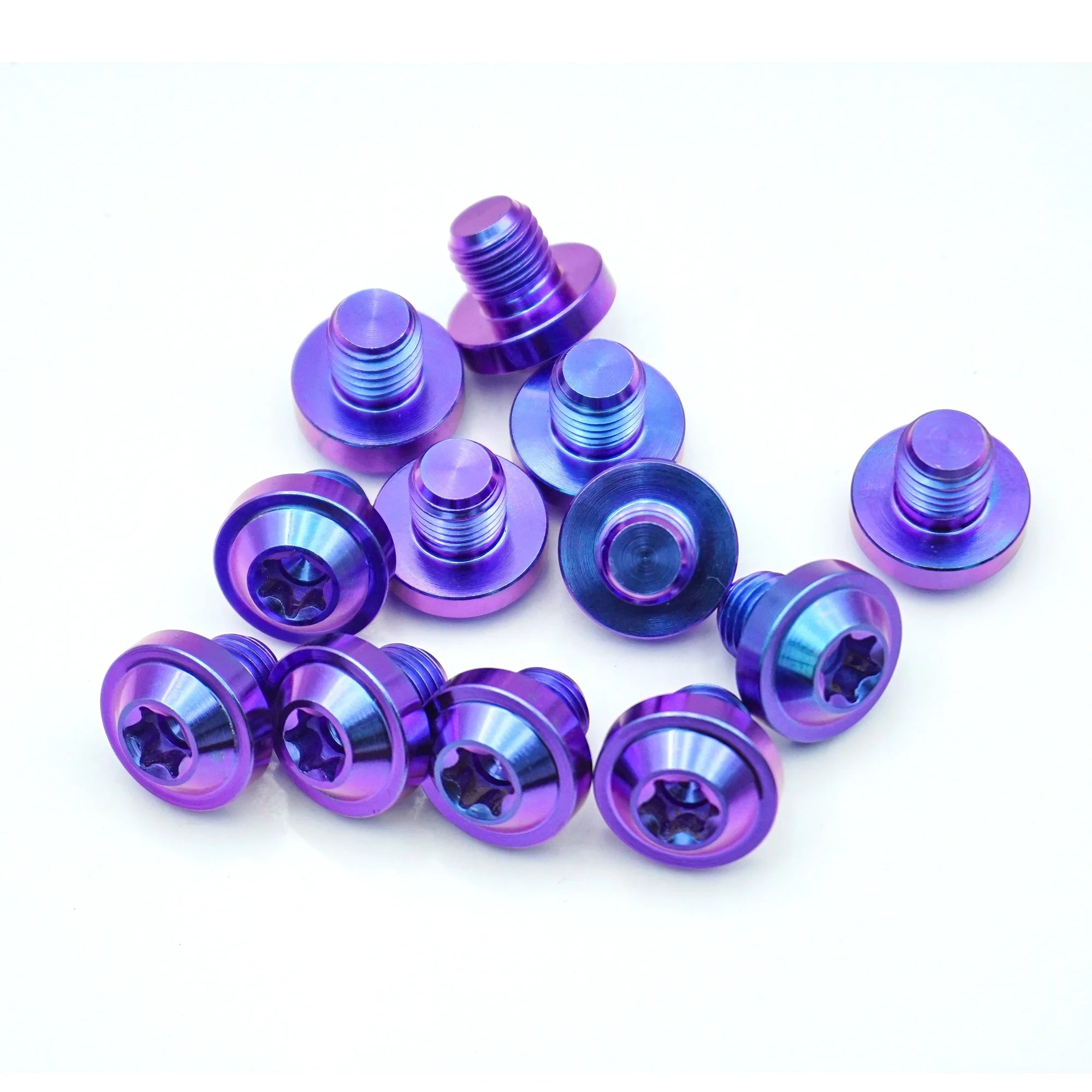 Side Mirror Titanium Alloy Gr5 Torx Tapered Head Purple Screws Bolts M10*10mm D18H7 CNC Machined for Motorcycle
