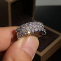 CAOSHI Dazzling Cubic Zirconia Stone Ring Half Setting Jewelry Silver Color Women Luxury Finger Wedding Rings